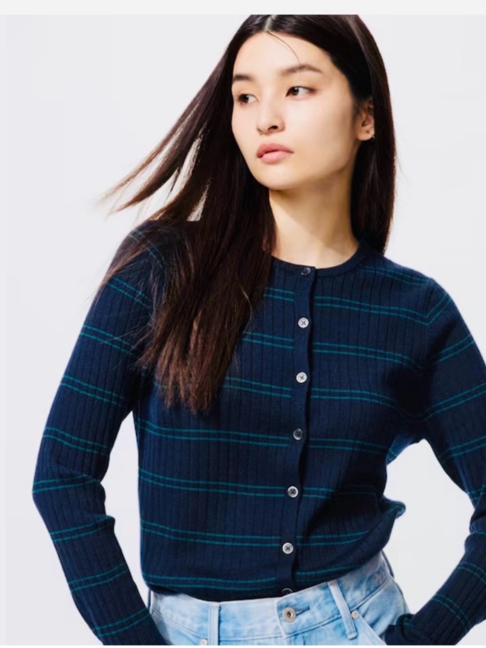 Uniqlo Striped Cardigan 100% wool